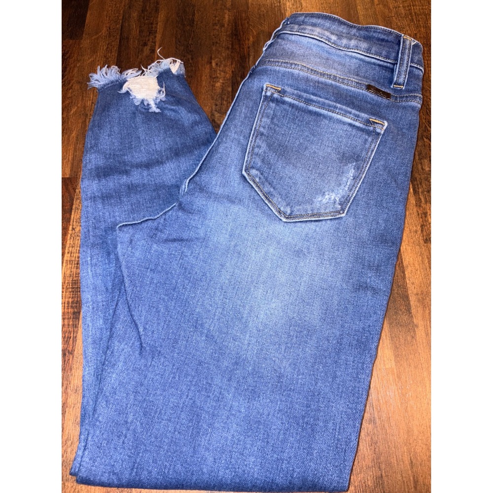 KanCan Distressed High Rise Skinny Jeans Medium Wash Raw Hem KC7329M Size 11/29‎
